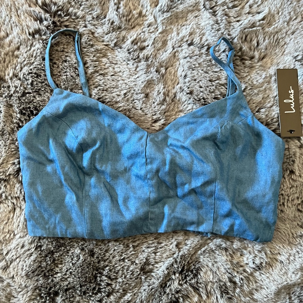 NWT Lulu’s Accompany Me Blue Chambray Two-Piece Dress - Picture 11 of 16